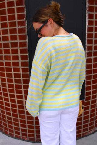 Camden Stripe Button Knit