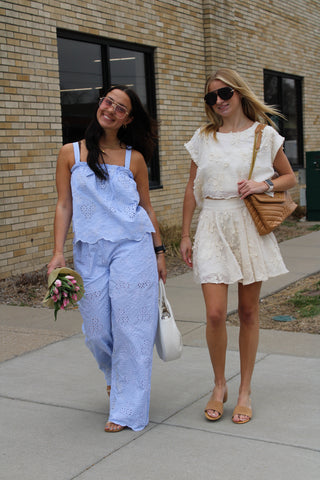 Sienna Striped Eyelet Pants