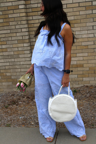 Sienna Striped Eyelet Pants