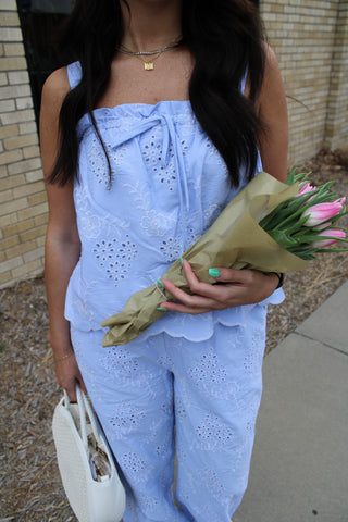 Sienna Striped Eyelet Pants