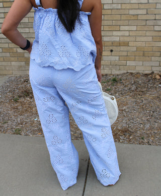 Sienna Striped Eyelet Pants