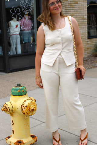 Zoey Tailored Button Top