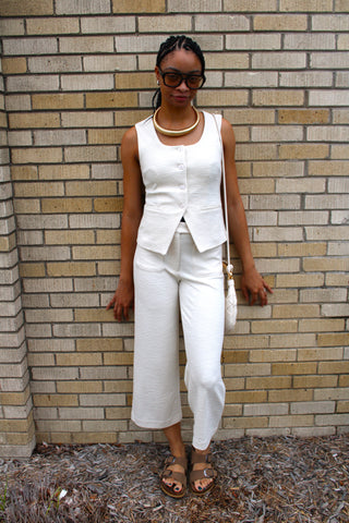 Zoey Tailored Button Top