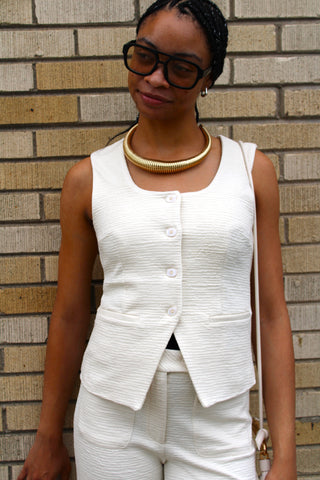 Zoey Tailored Button Top