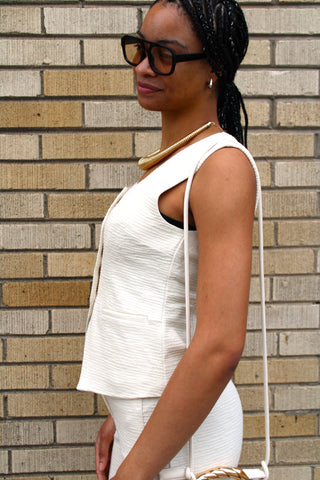Zoey Tailored Button Top