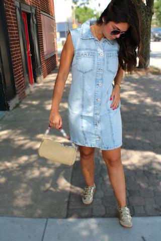 Brady Braided Detail Denim Dress