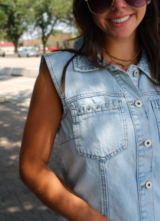Brady Braided Detail Denim Dress