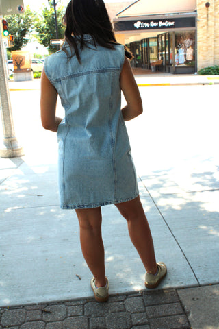 Brady Braided Detail Denim Dress