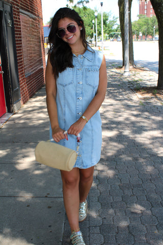 Brady Braided Detail Denim Dress