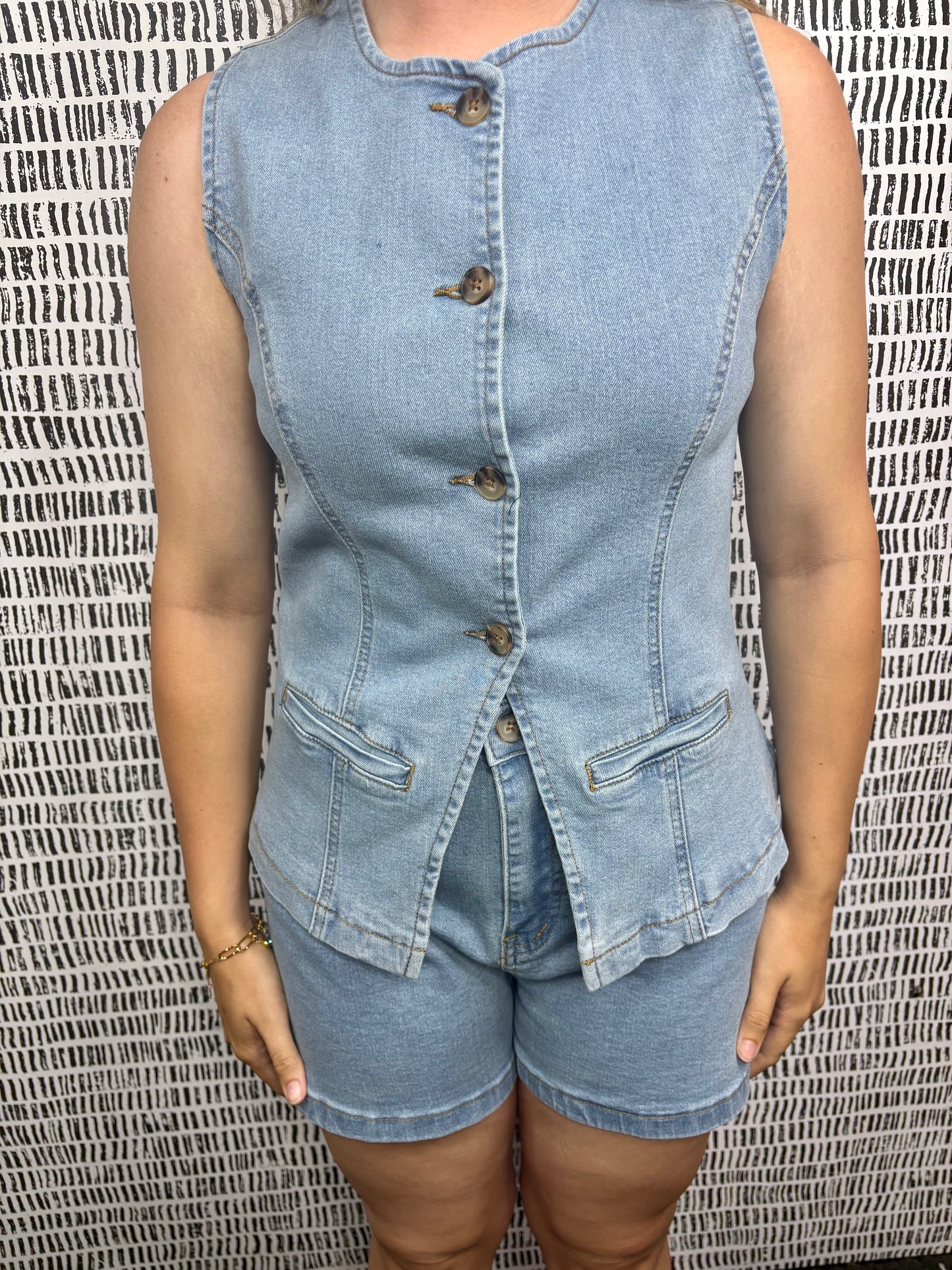Mia Tailored Denim Shorts