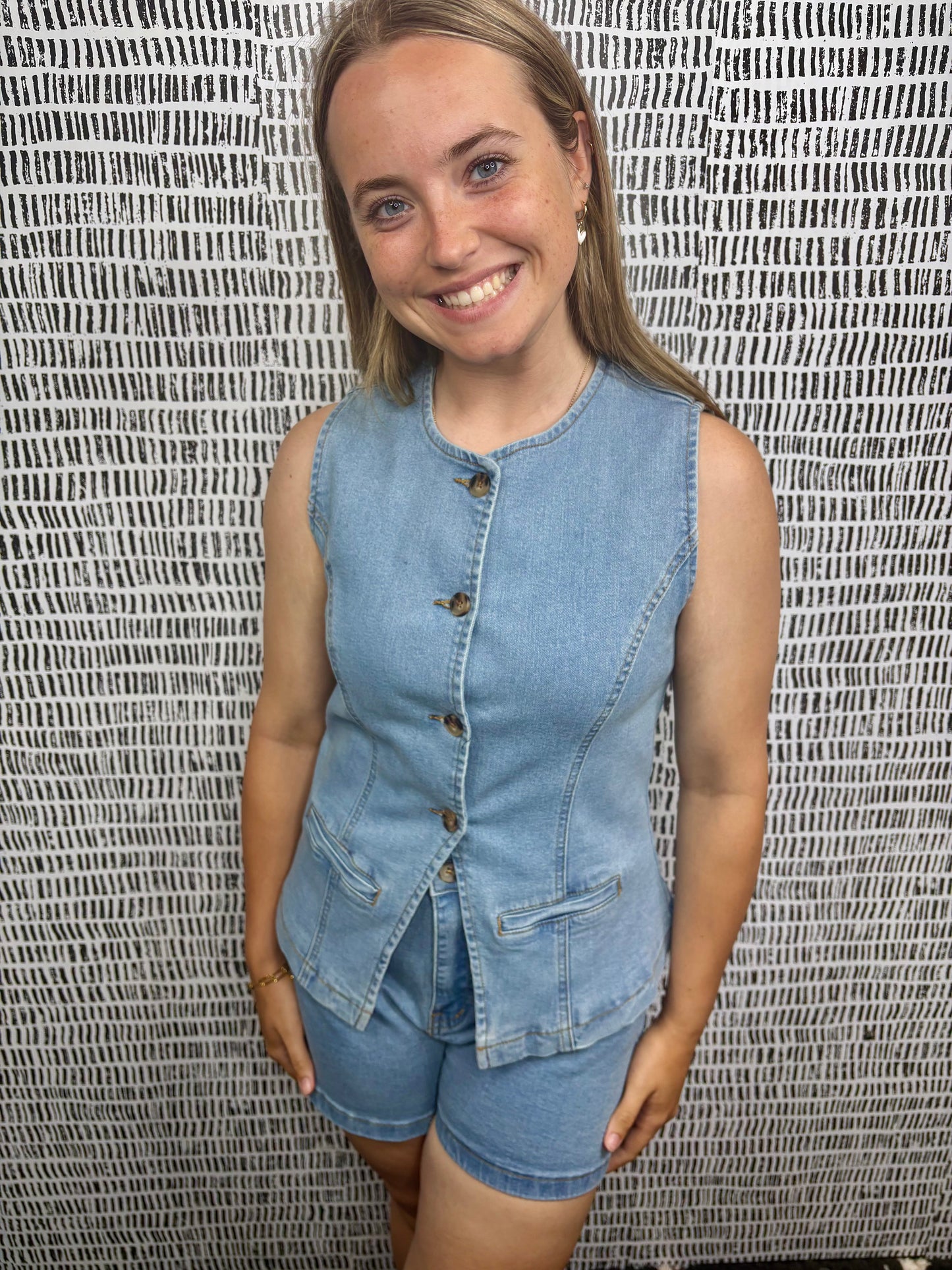 Mia Tailored Denim Shorts