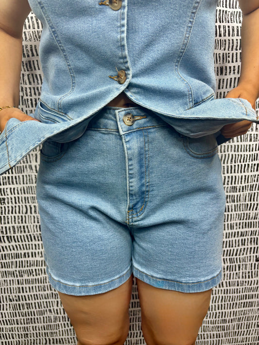 Mia Tailored Denim Shorts
