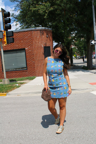 Sweet Pea Embroidered Mini Dress