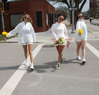 Bloomy Babe Quilted Mock Neck Pullover