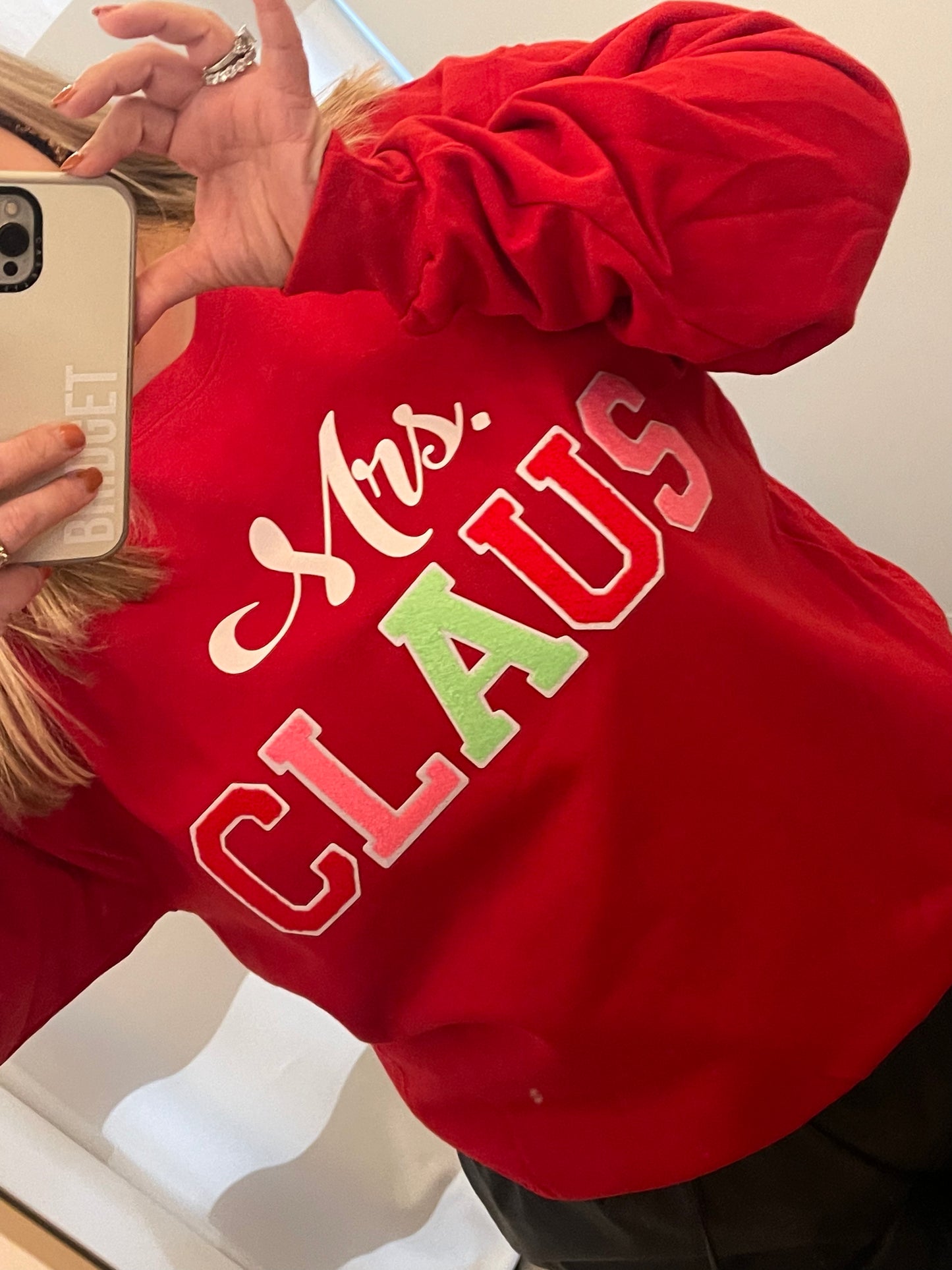 Chenille Mrs. Claus Graphic Sweatshirt