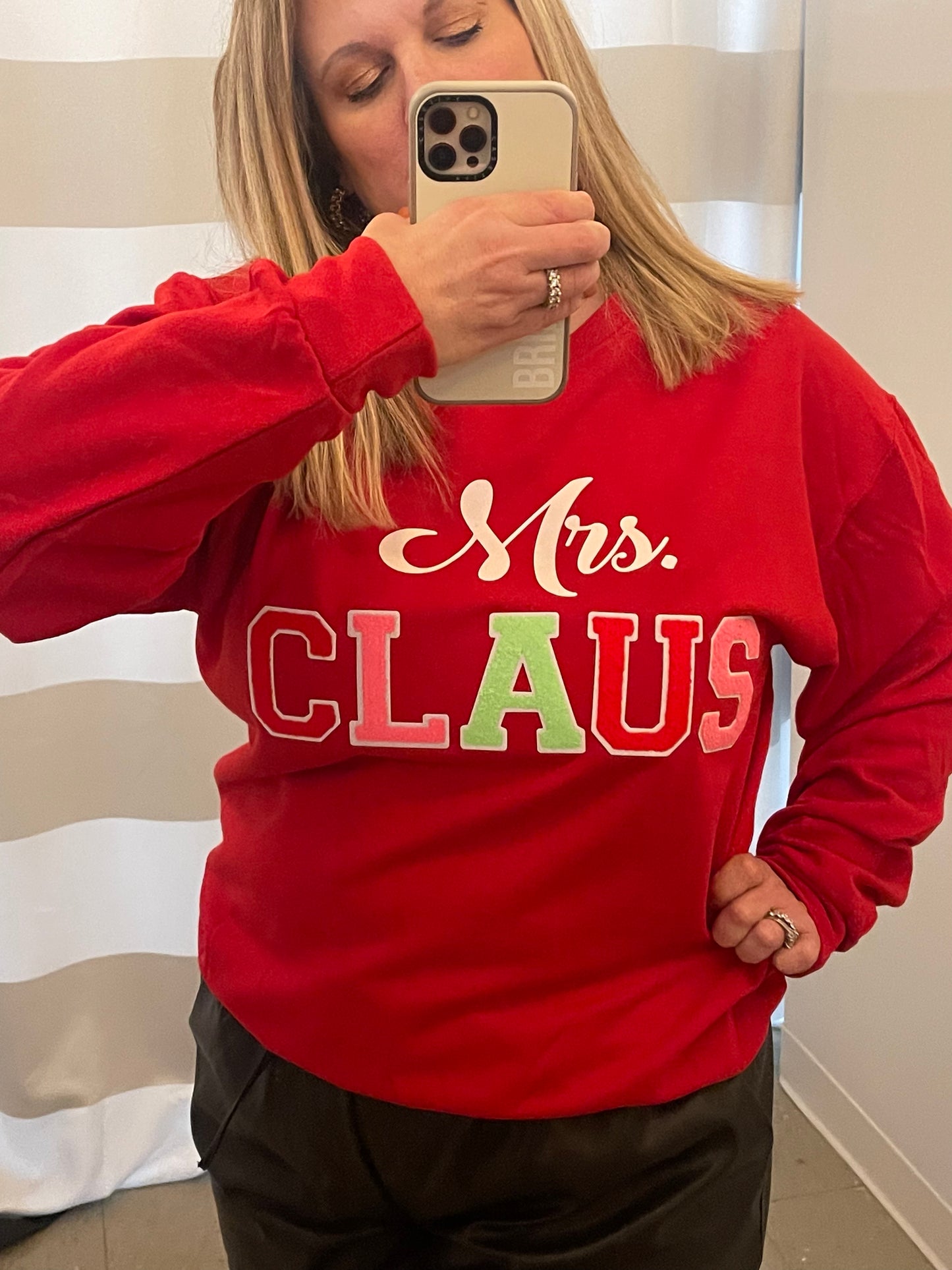 Chenille Mrs. Claus Graphic Sweatshirt