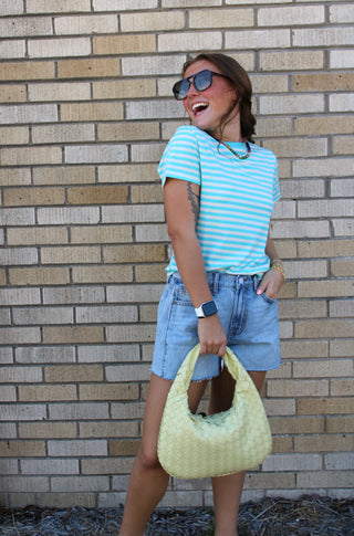 Marlow Contrast Stripe Knit Tee
