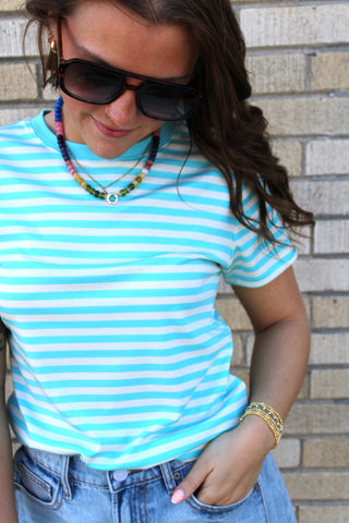 Marlow Contrast Stripe Knit Tee