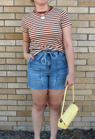 Marlow Contrast Stripe Knit Tee