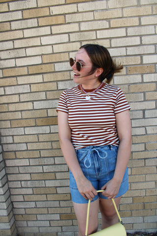 Marlow Contrast Stripe Knit Tee
