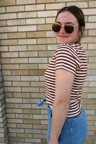 Marlow Contrast Stripe Knit Tee