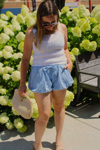 Bluebell Bubble Gingham Shorts