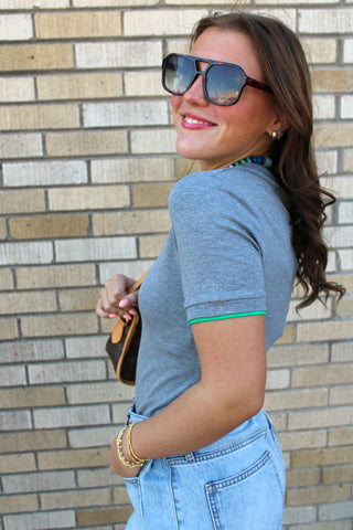 Everyday Fitted Two-Tone Tee