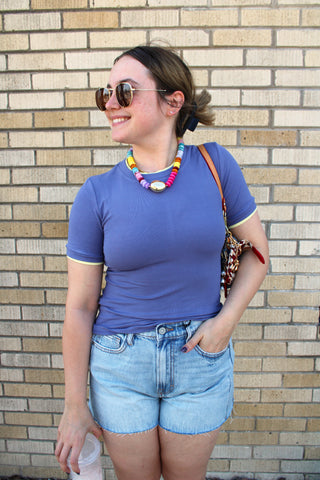 Everyday Fitted Two-Tone Tee