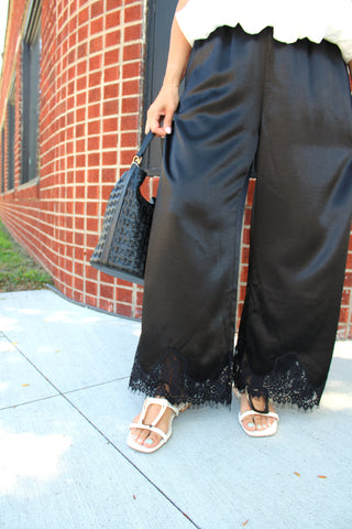 Moonlight Satin Lace Long Pants