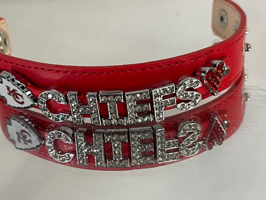 Chiefs Bling Leather Bracelet