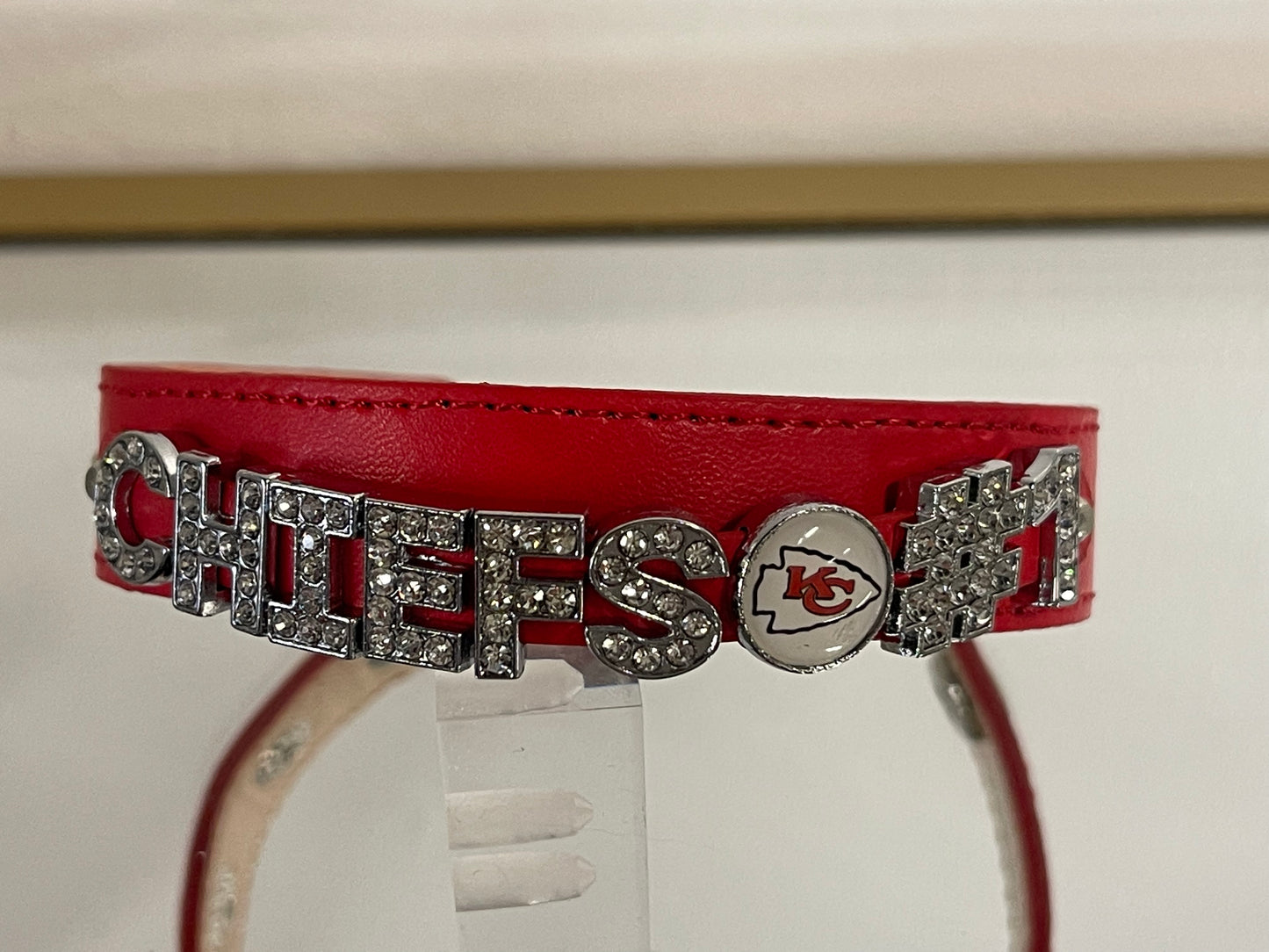 Chiefs Bling Leather Bracelet