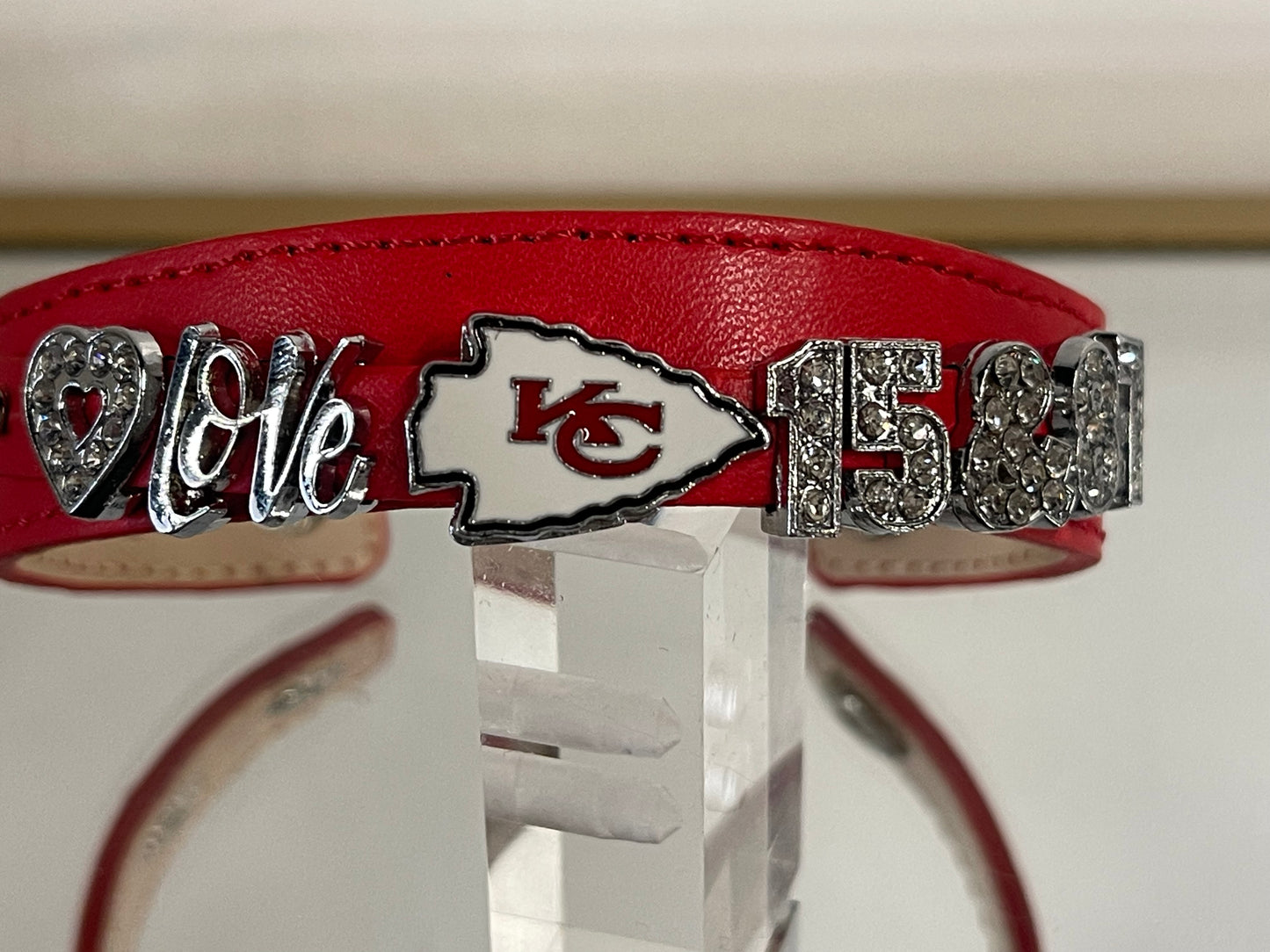 Chiefs Bling Leather Bracelet