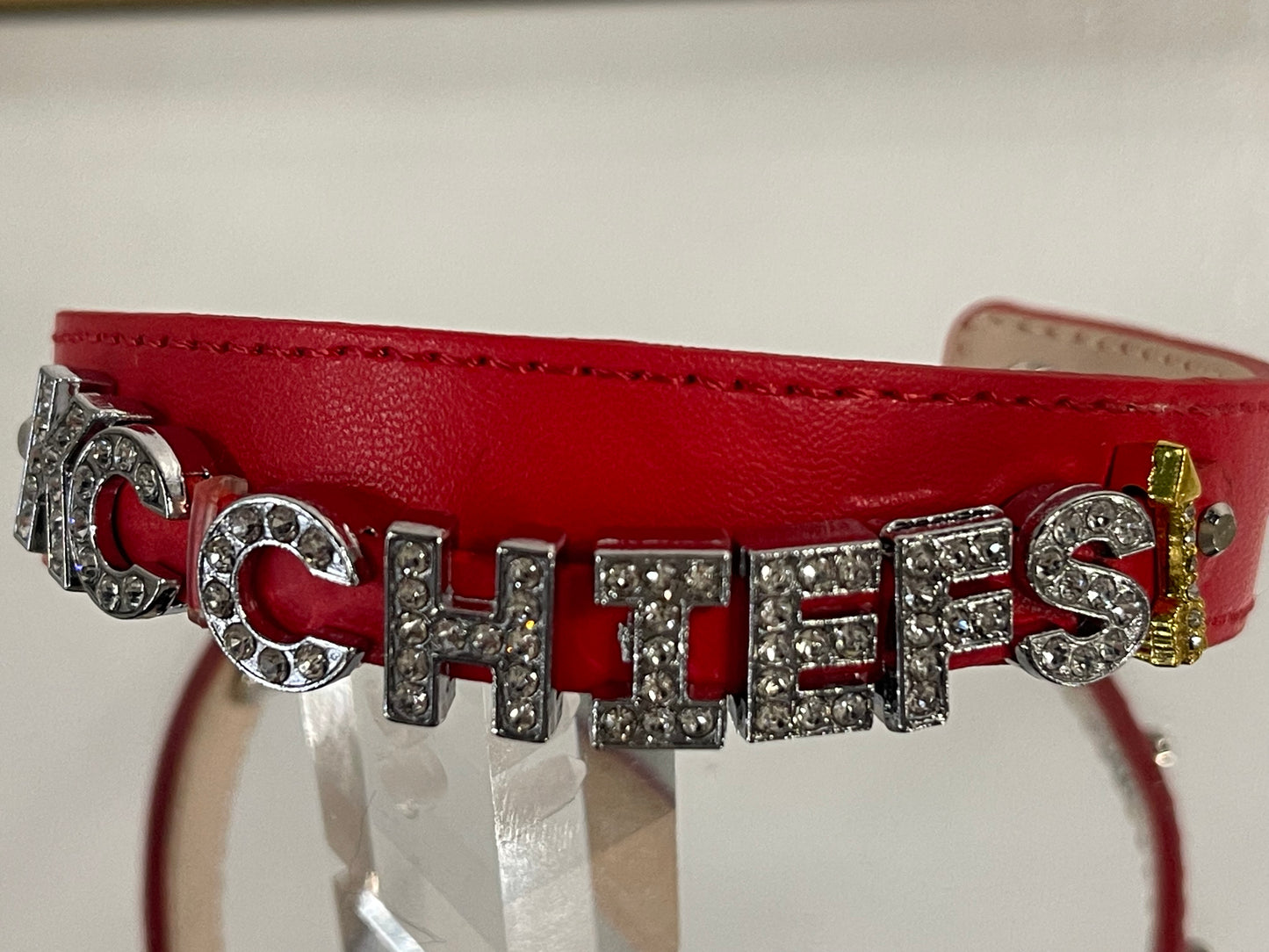 Chiefs Bling Leather Bracelet