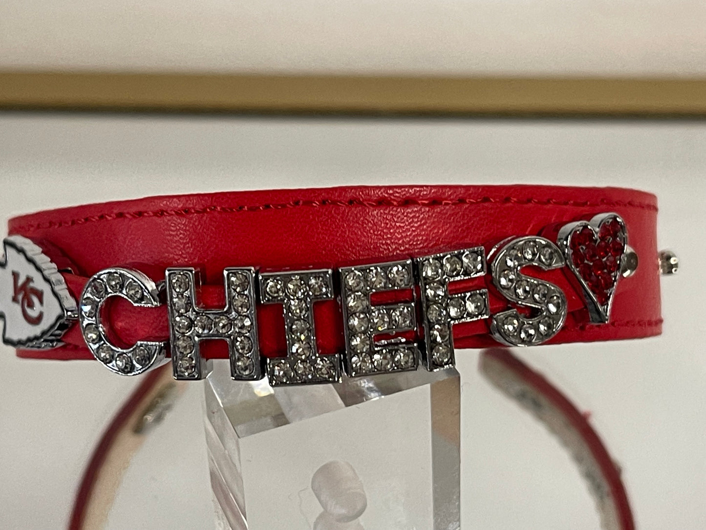 Chiefs Bling Leather Bracelet