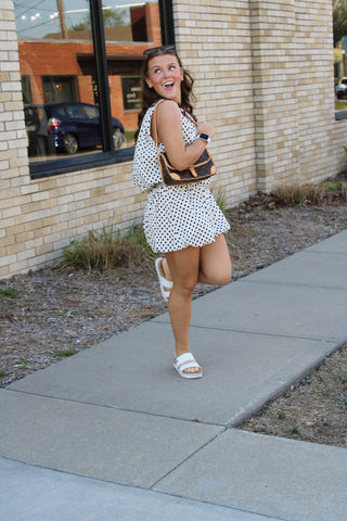Perry Bubble Hem Polka Dot Top