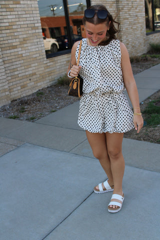 Perry Bubble Hem Polka Dot Top
