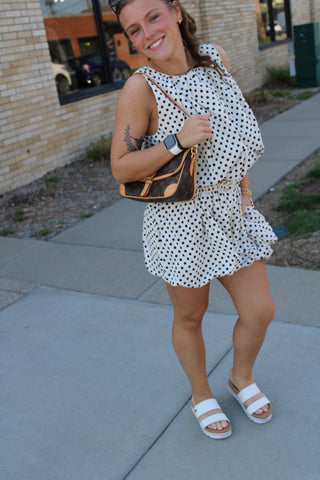 Perry Bubble Hem Polka Dot Top