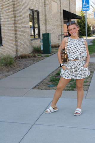 Perry Bubble Hem Polka Dot Top