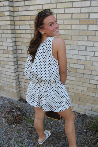 Perry Bubble Hem Polka Dot Top