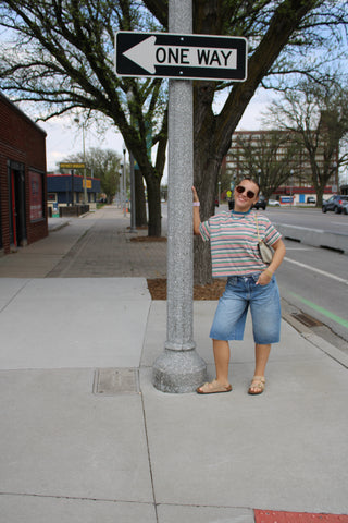 Sunny Multi Stripe Knit Tee
