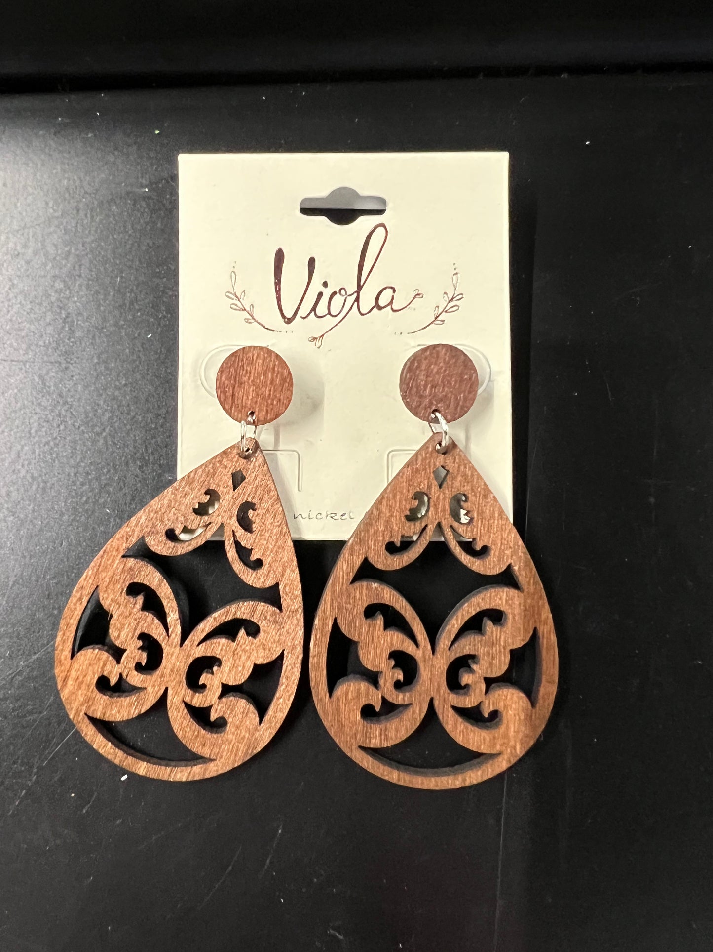 Wood Cut Out Earrings