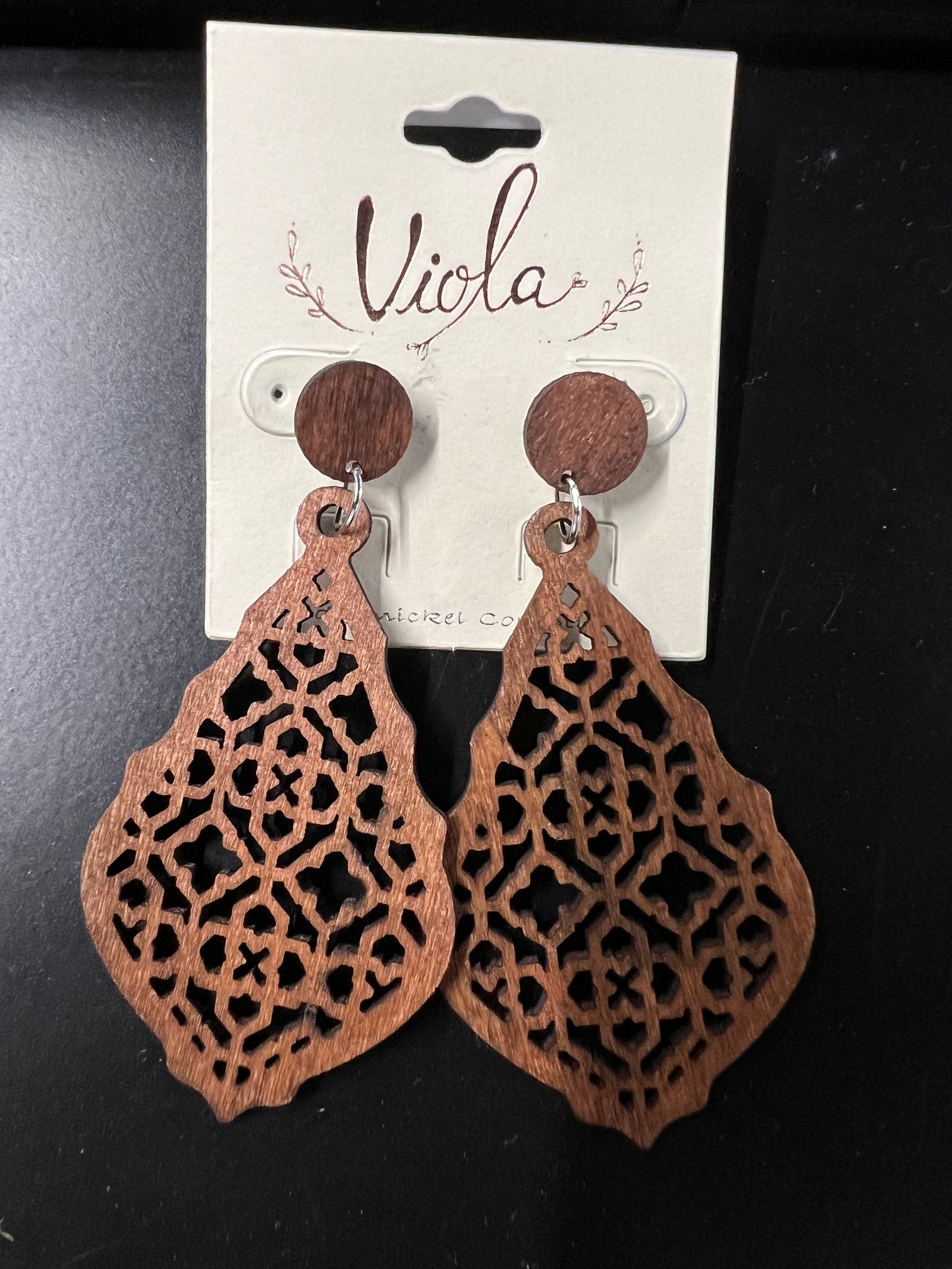 Wood Cut Out Earrings