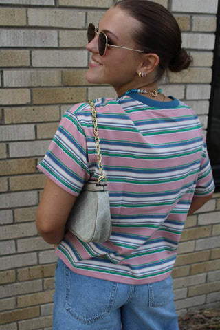Sunny Multi Stripe Knit Tee
