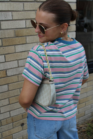 Sunny Multi Stripe Knit Tee