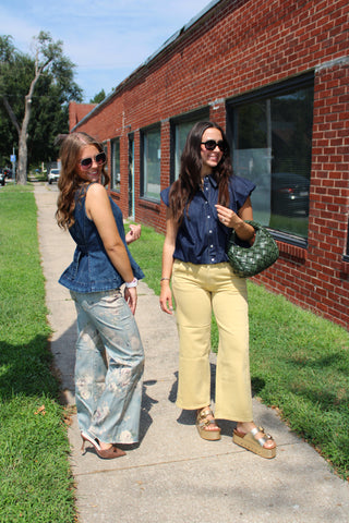 Dear John Garden Micah Floral Wide Leg Jean