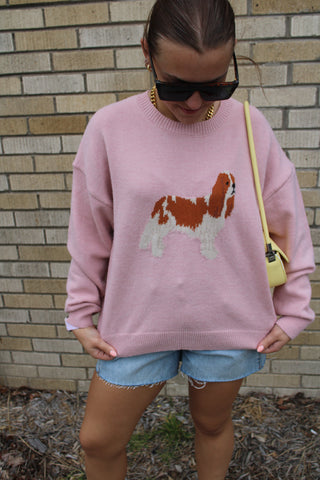 King Charles Spaniel Dog Graphic Sweater