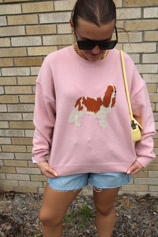 King Charles Spaniel Dog Graphic Sweater