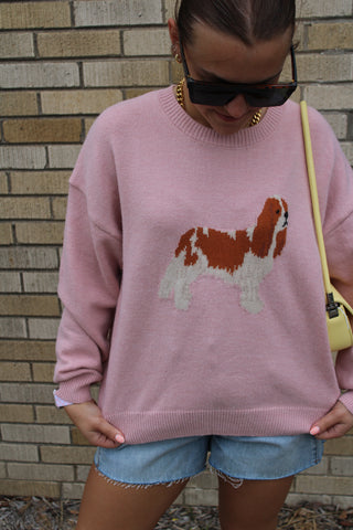 King Charles Spaniel Dog Graphic Sweater