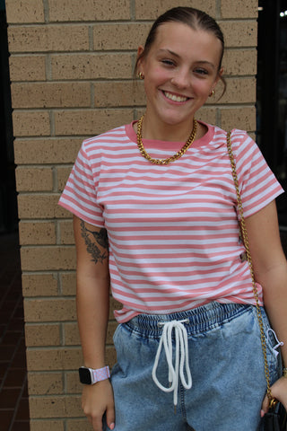 Marlow Contrast Stripe Knit Tee