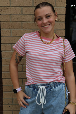 Marlow Contrast Stripe Knit Tee